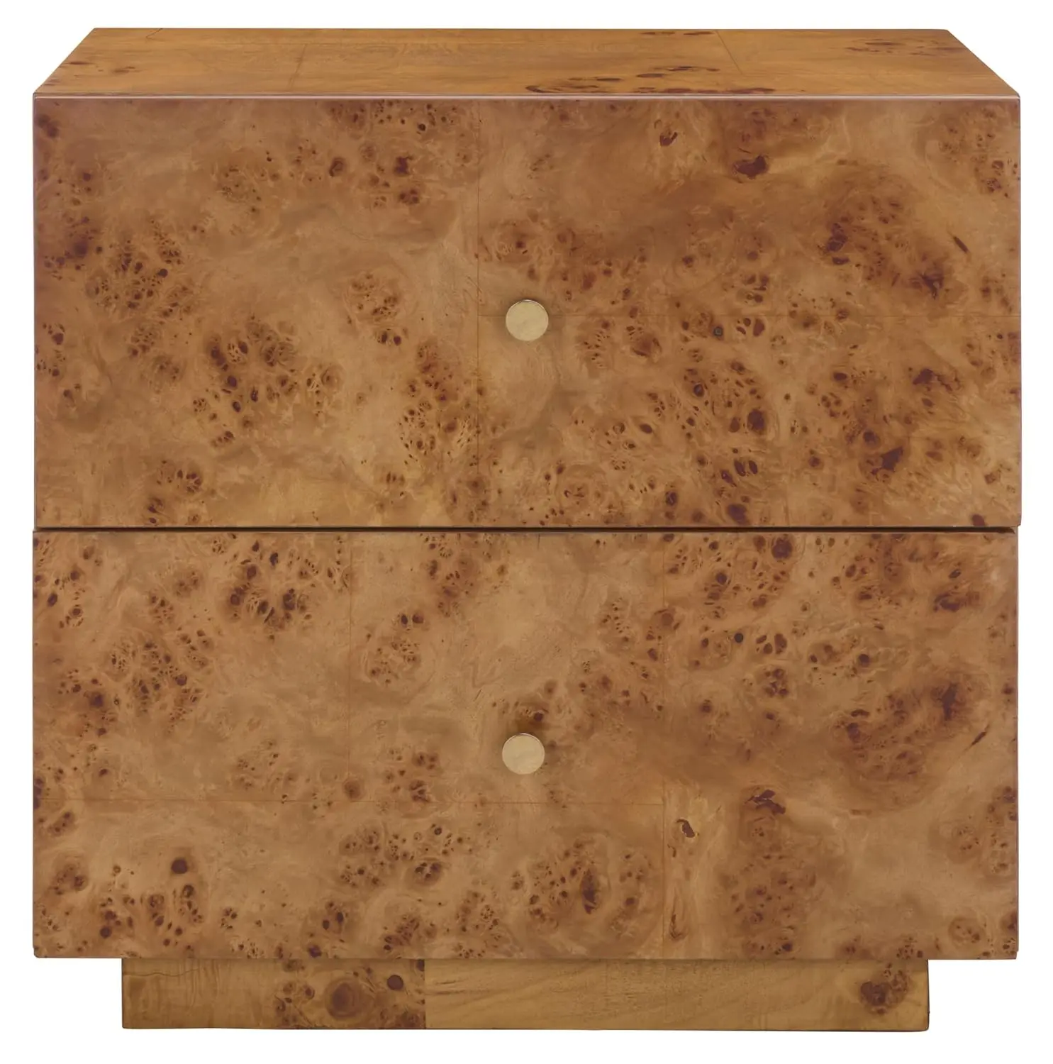 Home Collection - Tahan 2-Drawer Nightstand Table, Natural Modern Bedside Storage, Fully Assembled (NST6608A), Customized