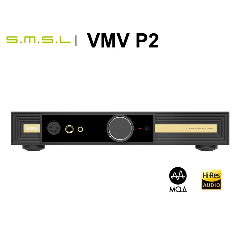 SMSL VMV P2 JAS Hi-Res Audio Fully Ballanced AMP Headphone Amplifier 16 Ohm/12W Power Output SNR 133dB Switchable Gain Control