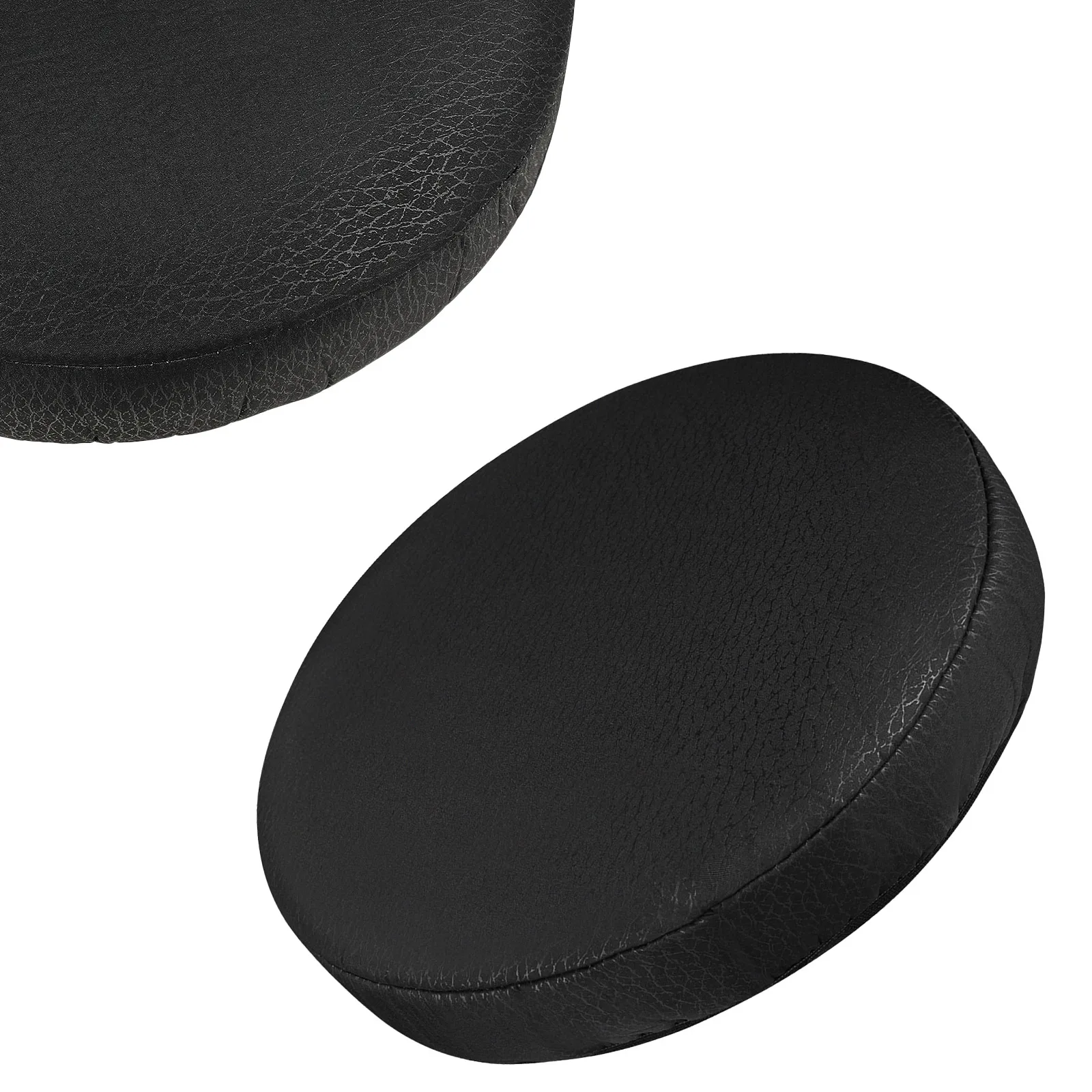 

Round Stool Cover Black Thick Elastic Cotton Polyester Fiber Slip Resistant Bar Chair Protector for Home Office Bar Cafe Use