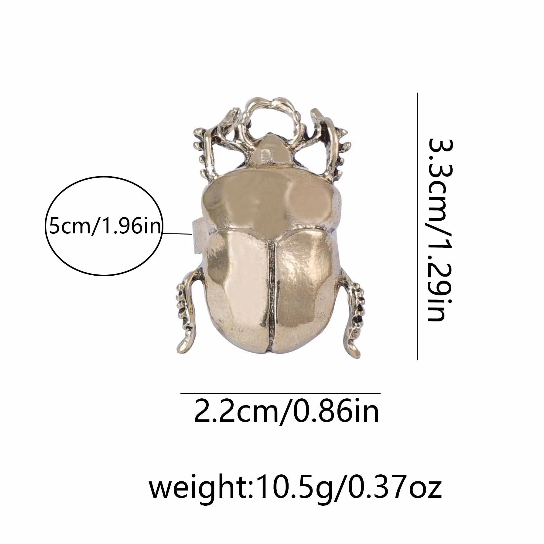 Retro Opening Insect Ring Metal Animal Ring Women's Trend Daily Cicada and Beetle Rings Jewelry Accessories view 6