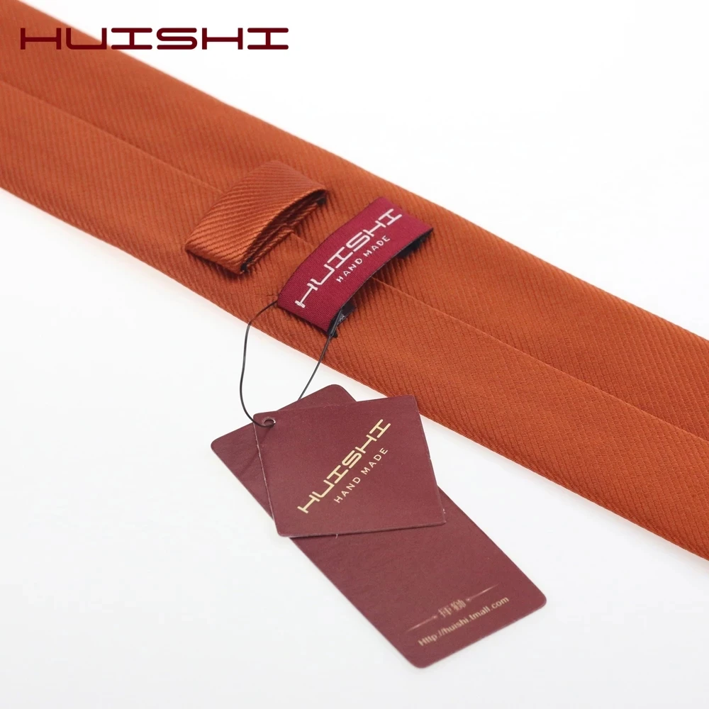 Solid Color Classic Men\'s Ties Fashion Design Slim Orange Neck Ties For Men Shirt Collar Accessorie Striped Plaid Wed Tie Cravat
