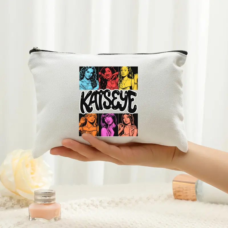 KATSEYE World Tour Lightweight Makeup Bags Organizer Closure Portable Travel Toiletry Pouch Kpop Fan Gifts Women Cosmetic Bag