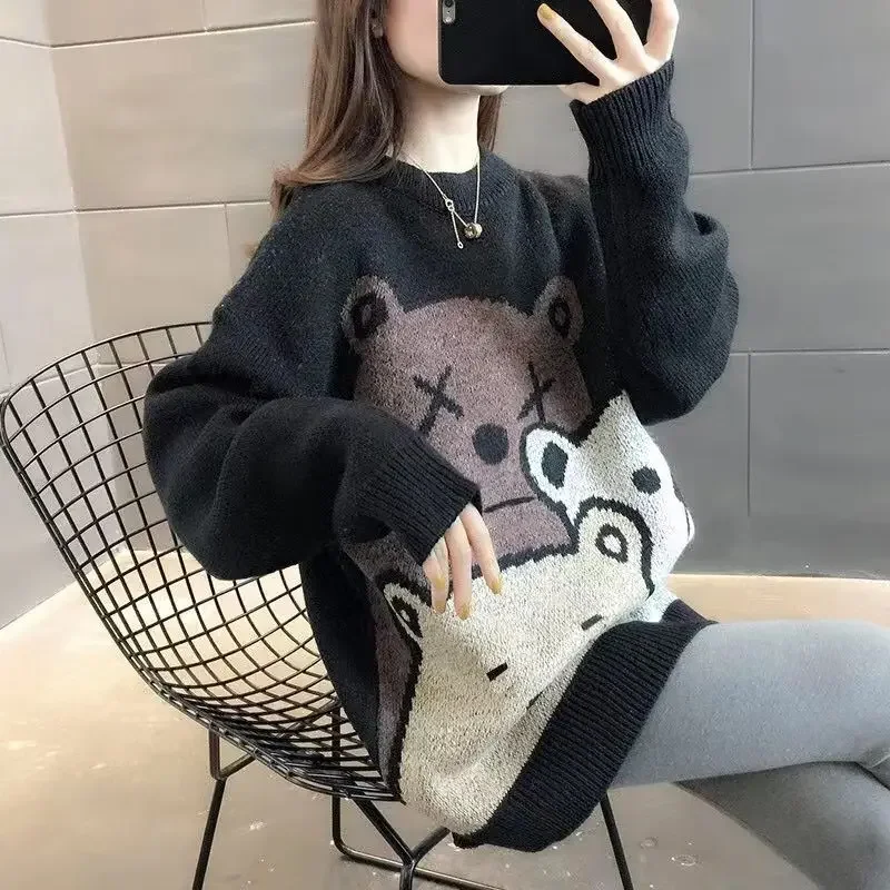 Fall Graphic Knitted Sweaters for Women Hot Sale Winter Female Pullover Attractive Fashion 2024 Long Sleeve Thermal Smooth Trend