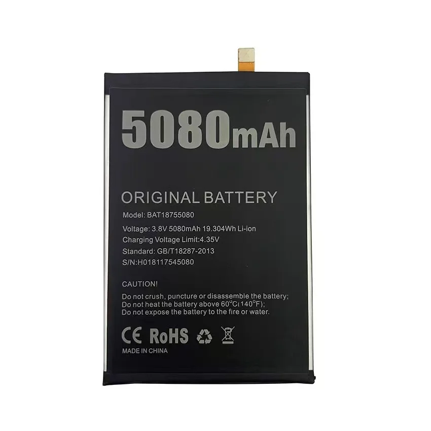 2023 Years New 100% Original 5080mAh Phone Battery For Doogee Y7 Plus Y7Plus BAT18755080 Replacement Batteries Bateria