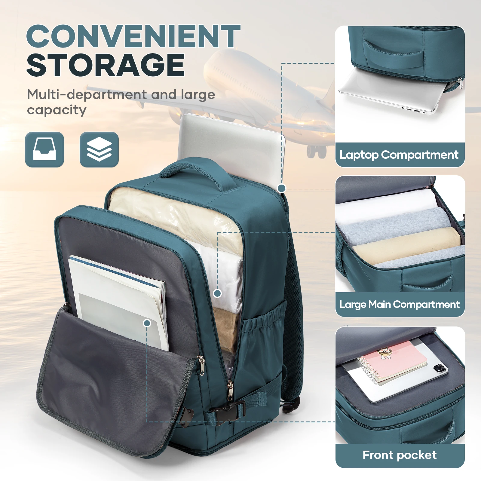 여행용 백팩 40x30x20 기내용 비행기, 기내 수하물 백팩 위즈에어 40x30x20 기내용 남녀 공용 15.6인치 노트북 가방