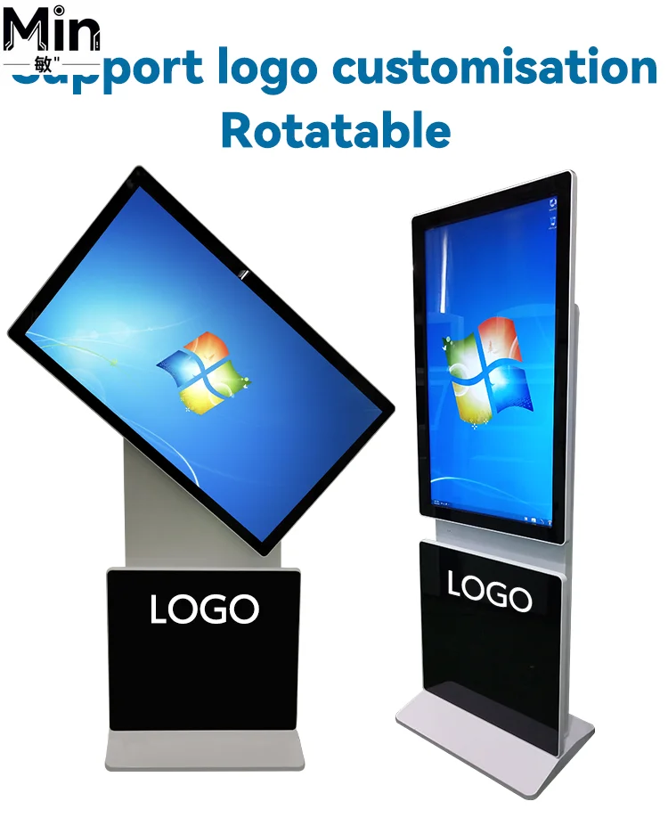 Android Rotatable Floor Mount Interactive Touch Kiosk HD Digital Signage LCD Advertising Display Interactive Tablet Stand