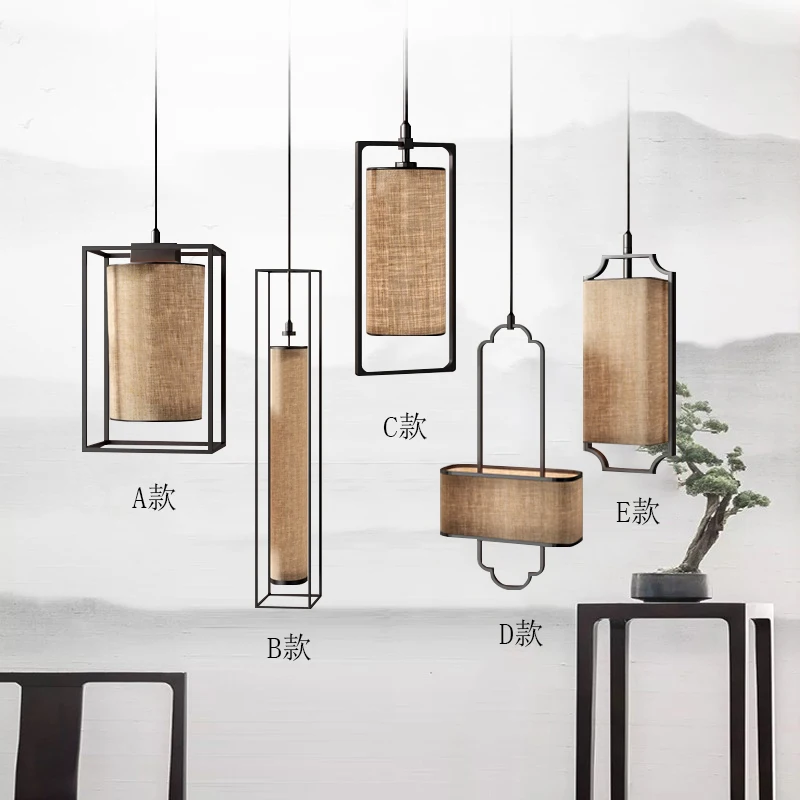 

Chinese Style Fabric Pendant Lights Home Decor Living Room Dining Room Classical Chandelier Lights Study Lighting Hanging Lamps