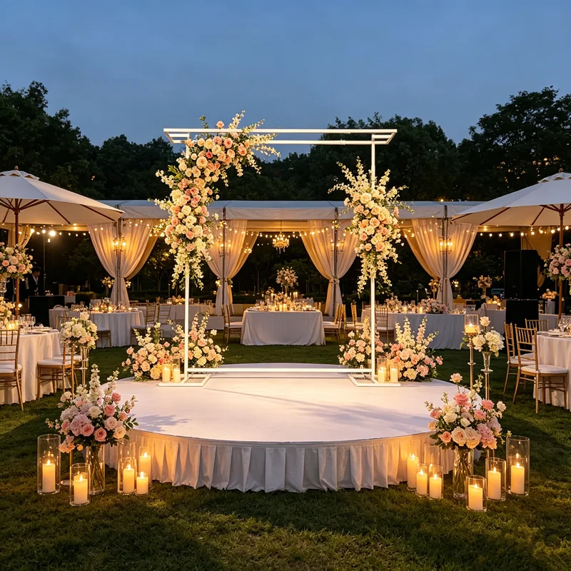 Großer Bogenzaun aus Schmiedeeisen für Hochzeitskulissen, Eleganter Hochzeitsbühnenzaun-Bogen-Dekor, Luxuriöse Dekorationsrequisiten – Detail 2