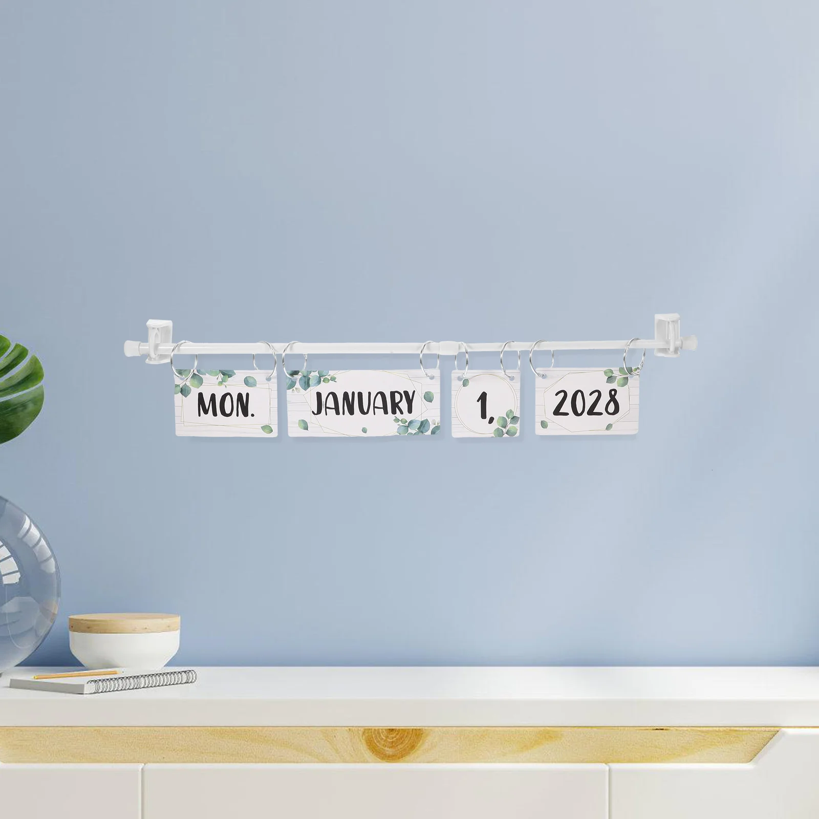 

1Set Classroom Flip Calendar Retro Style Easy Installation Educational Flip Calendar for Bulletin Board 2025-2028