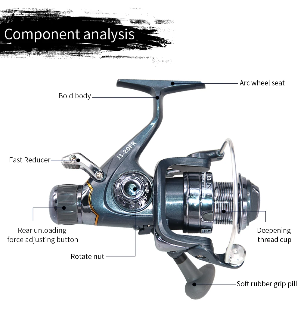 Squid wheel front and rear double brake fisherman cost-effective fishing reel FR