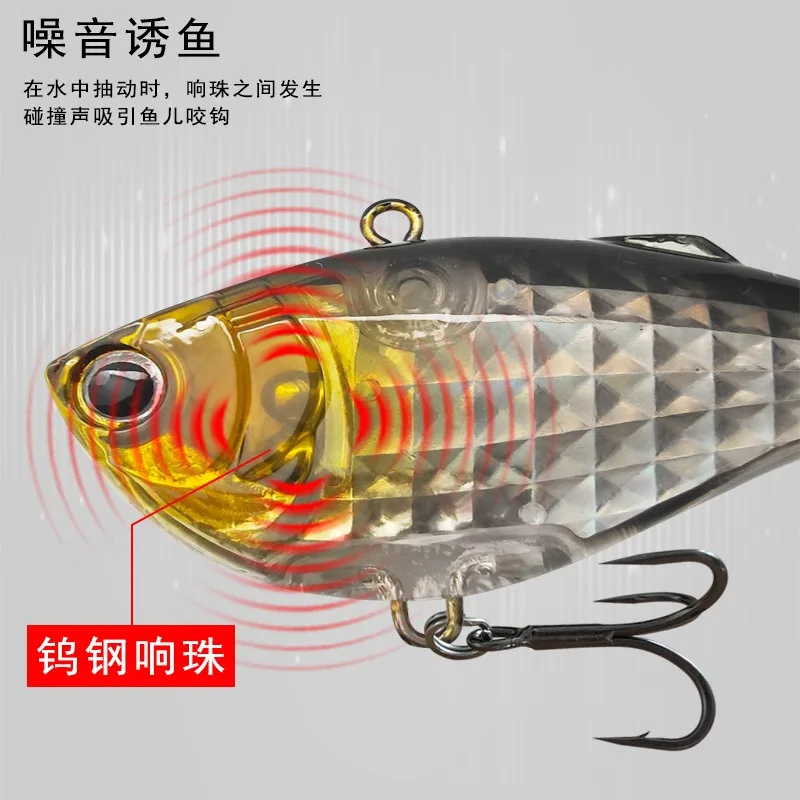 Imagem -03 - Rattlin Hard Plastic Fishing Lures Afundando Crankbaits sem Pintura Lure Vib Fishing Tackle Wobbler Bait 6cm 15g Pcs 10 Pcs