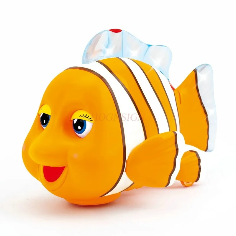 Smart Clown Fish Electric Toy, Universal Walking Animal Baby Learning to Crawl 1-3 Years Old