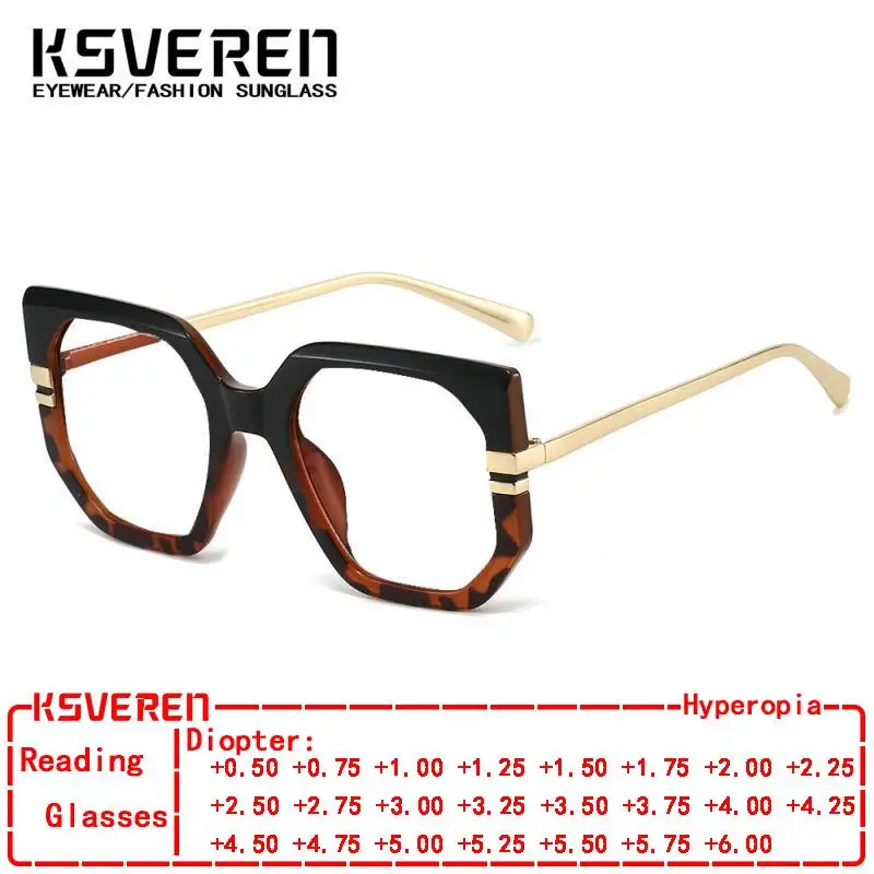 

KSVEREN женские квадратные очки для чтения с защитой от синего света модные очки для дальнозоркости очки по рецепту очки в оптической оправе