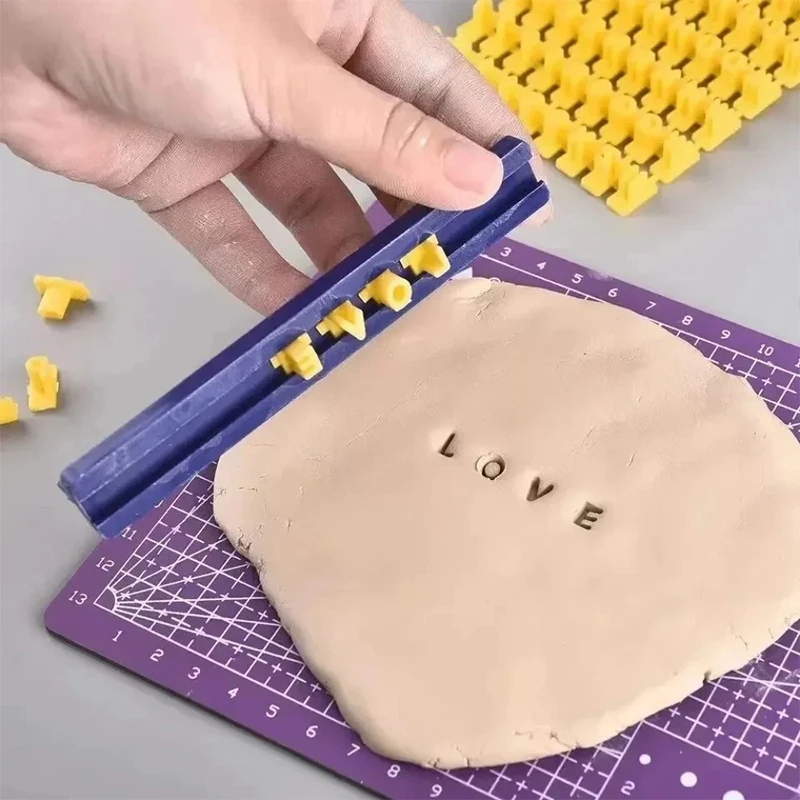 Presser Embosser Mold Sealing DIY Embossing Pottery Clay Solid Rod Tools Ceramic Art Alphabet Number Letter Polymer Clay Tool