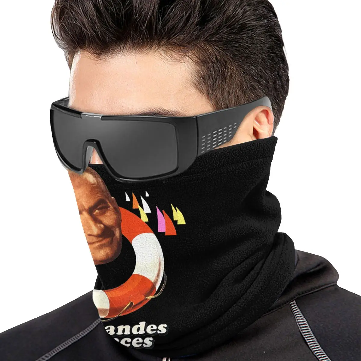 Louis de funes les grandes vacances microfibra pescoço gaiter bandana cachecol macio moda montanhismo