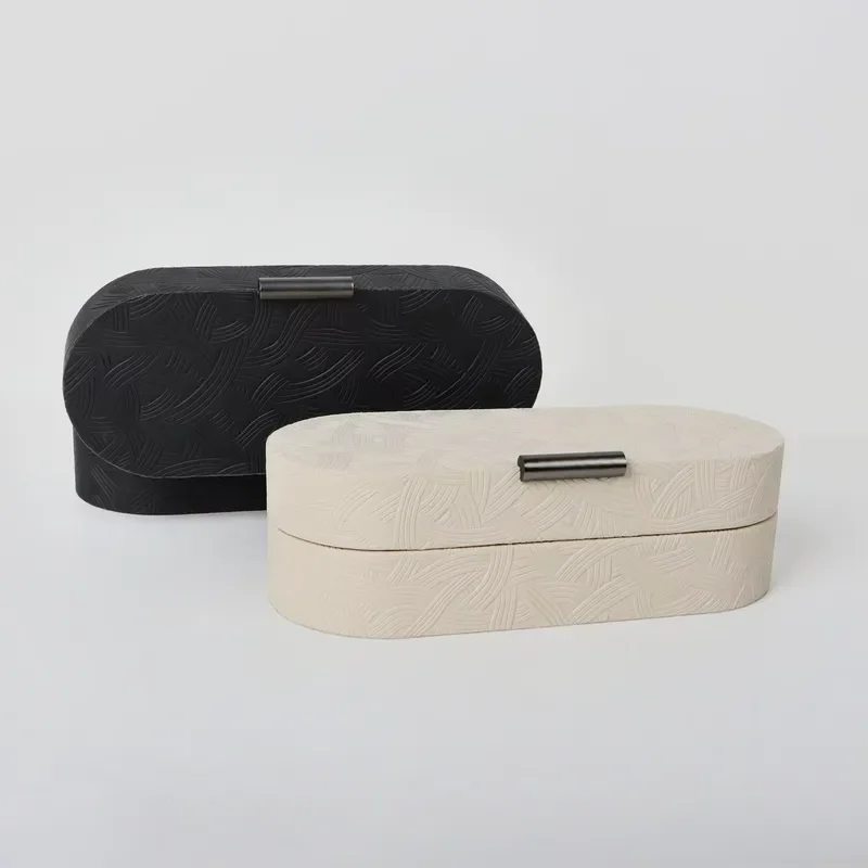 Modern Leather Jewelry Box Luxury Storage Organizer for Rings Necklaces Home Bedroom Decor Elegant Gift Case for Women Girls