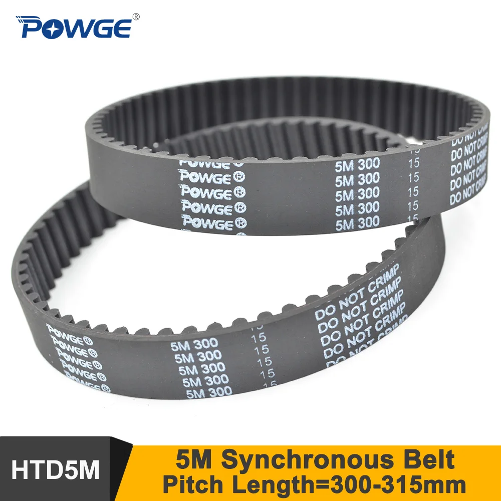 POWGE 300/305/310/315 5M Synchronous Belt Teeth=60/61/62/63 HTD5M Closed-Loop Timing Belt 5M Timing Pulley 300-5M 310-5M