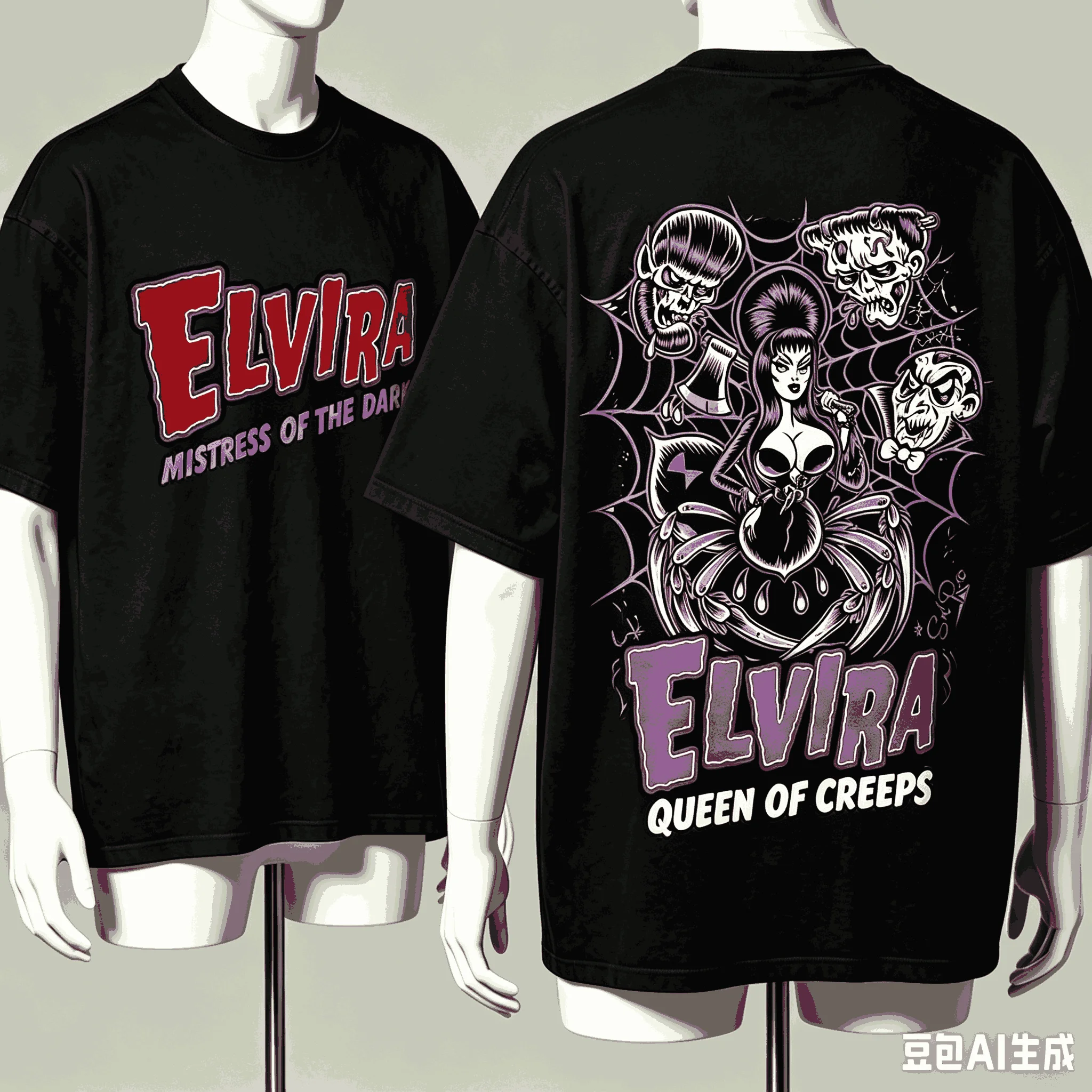 Elvira Mistress of the Dark for Fan Gift T-shirt Men Women Harajuku Oversized Unisex Short Sleeve Streetwear high quality soft