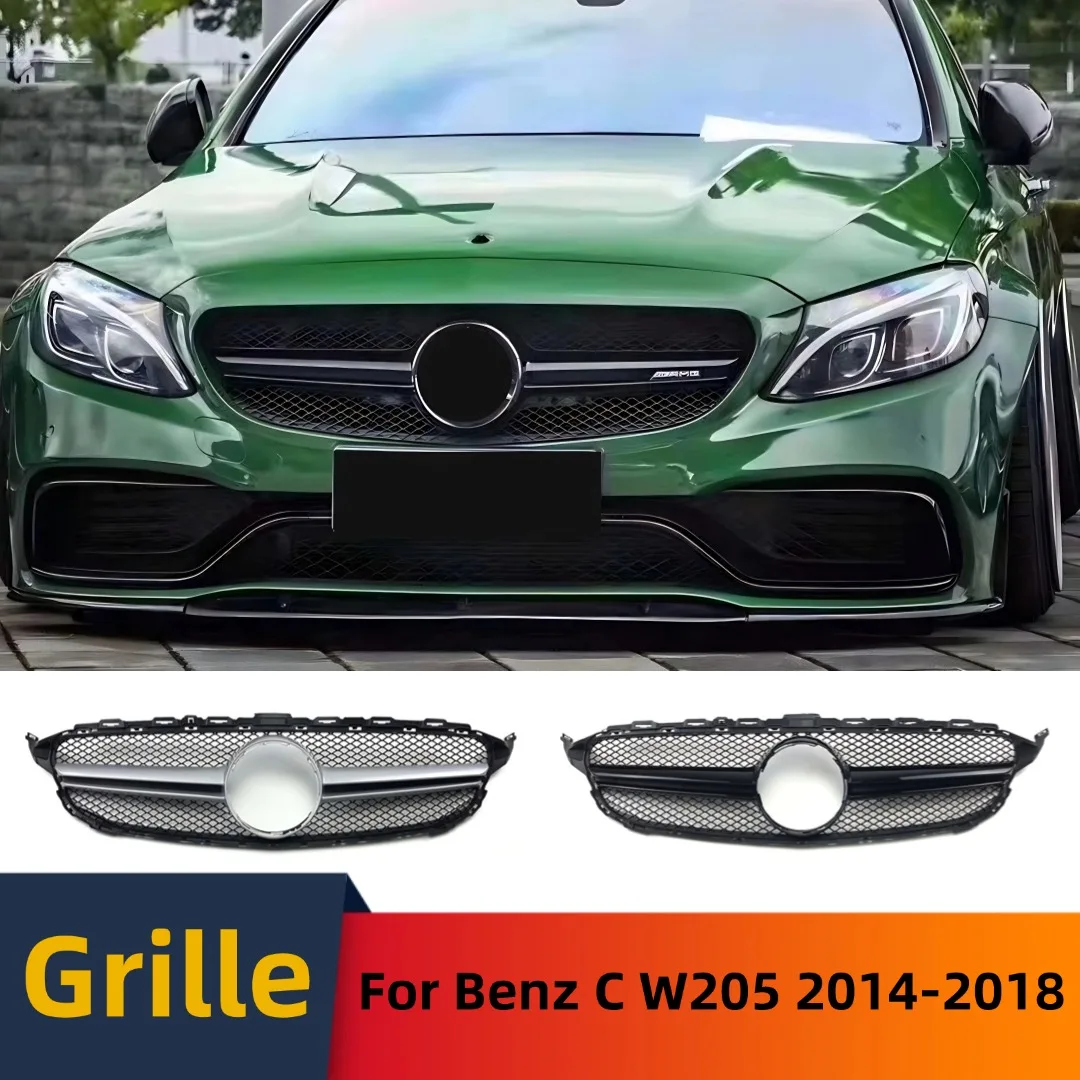 

For Mercedes Benz C class W205 C205 2014-18 C180 C200 C260 C250 C300 Front Bumper Grille Inlet Grill Mask Grid Tuning Accessorie