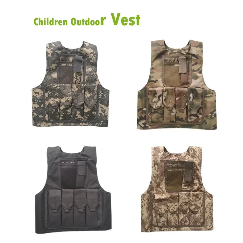 Kids Tactical Vest Combat Training Assault Plate Carrier Outdoor Hunting Airsoft CS Hunting Sport Protection Vests