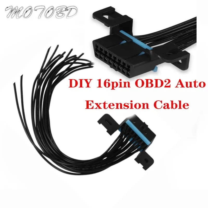 Universal DIY OBDII 16 Pin 12V 24V Auto Obd Line Plug 16-pin Female Detector Computer Connection Cable OBD2 Extension Adapter