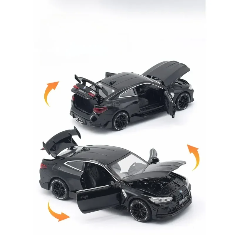 1: 32 Car Model for BMW M4 GT3 M8 X5 Gtr Version Coupe Simulation Alloy Small Model Decorations Gifts Sound and Light Effects