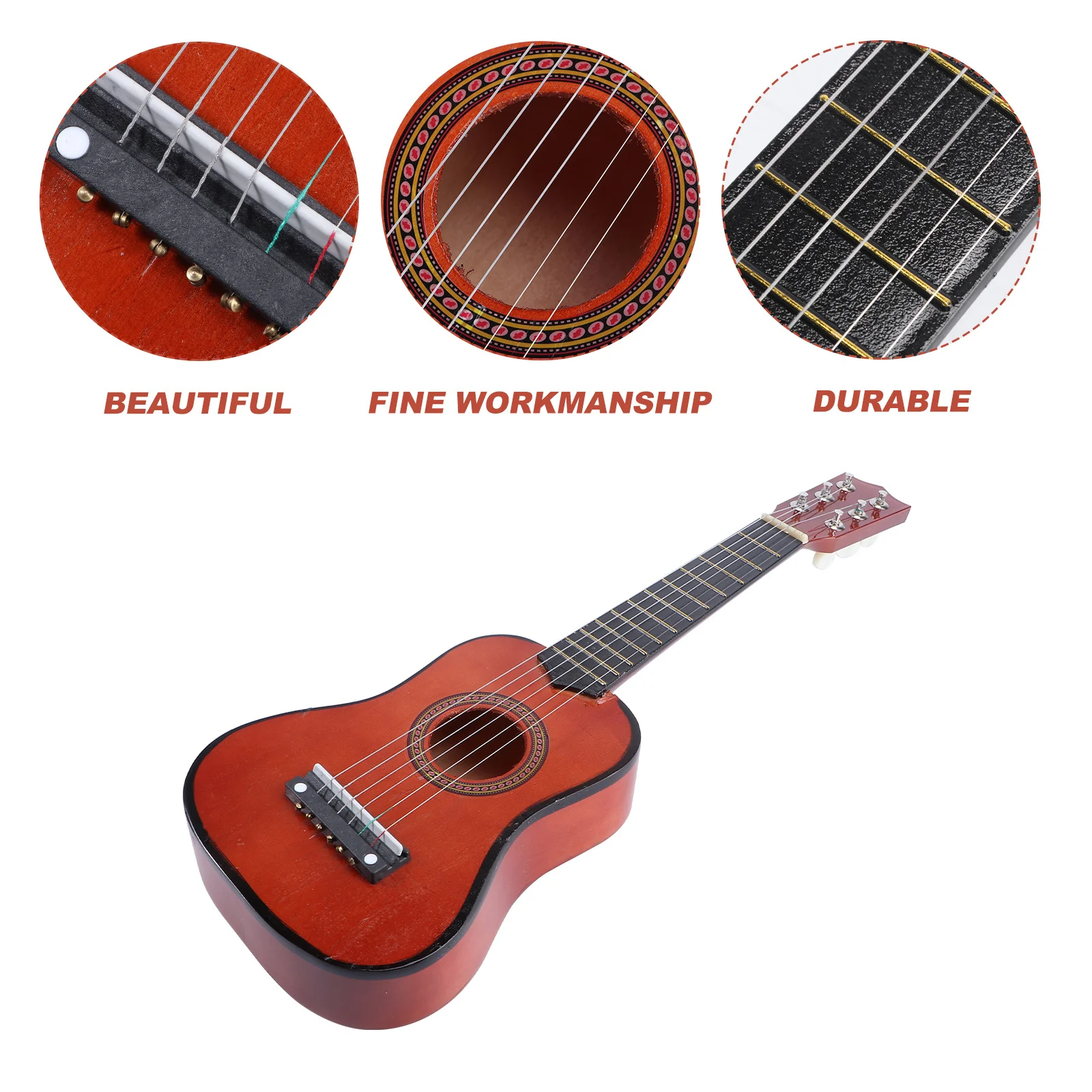 

21Inch Acoustic Guitar for Kids Beginner Folk Instrument Wooden Build Comfortable Play Easy Learning Musical Gift 21 Inch