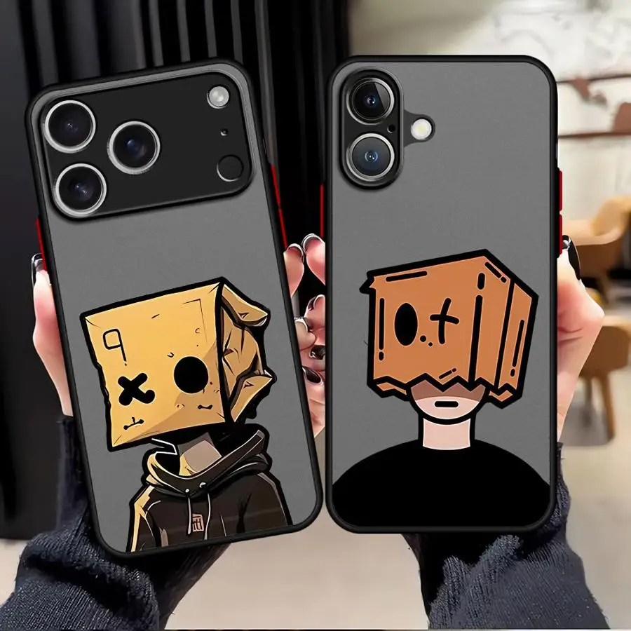 حافظة بنمط رجل ورقي كرتوني لهاتف آيفون 15 16 14Plus 12 13 11 Pro Max 7 8 XS Max 13 Mini 17 Air Soft Cover