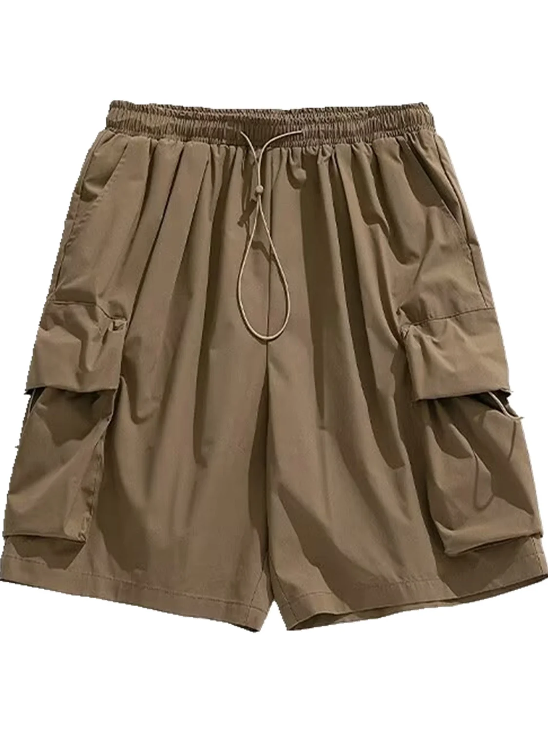 American Functional Style Men's Casual Hiking Shorts High Street Loose Fit Straight Leg Five-Quarter Length Trendy Brand