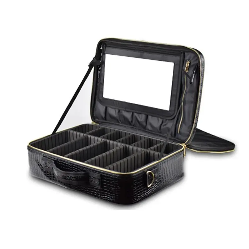 

New PU Leather Portable Large-capacity Tattoo Embroidery Heel Makeup Belt Mirror Storage Box Waterproof Tattoo Embroidery Tool