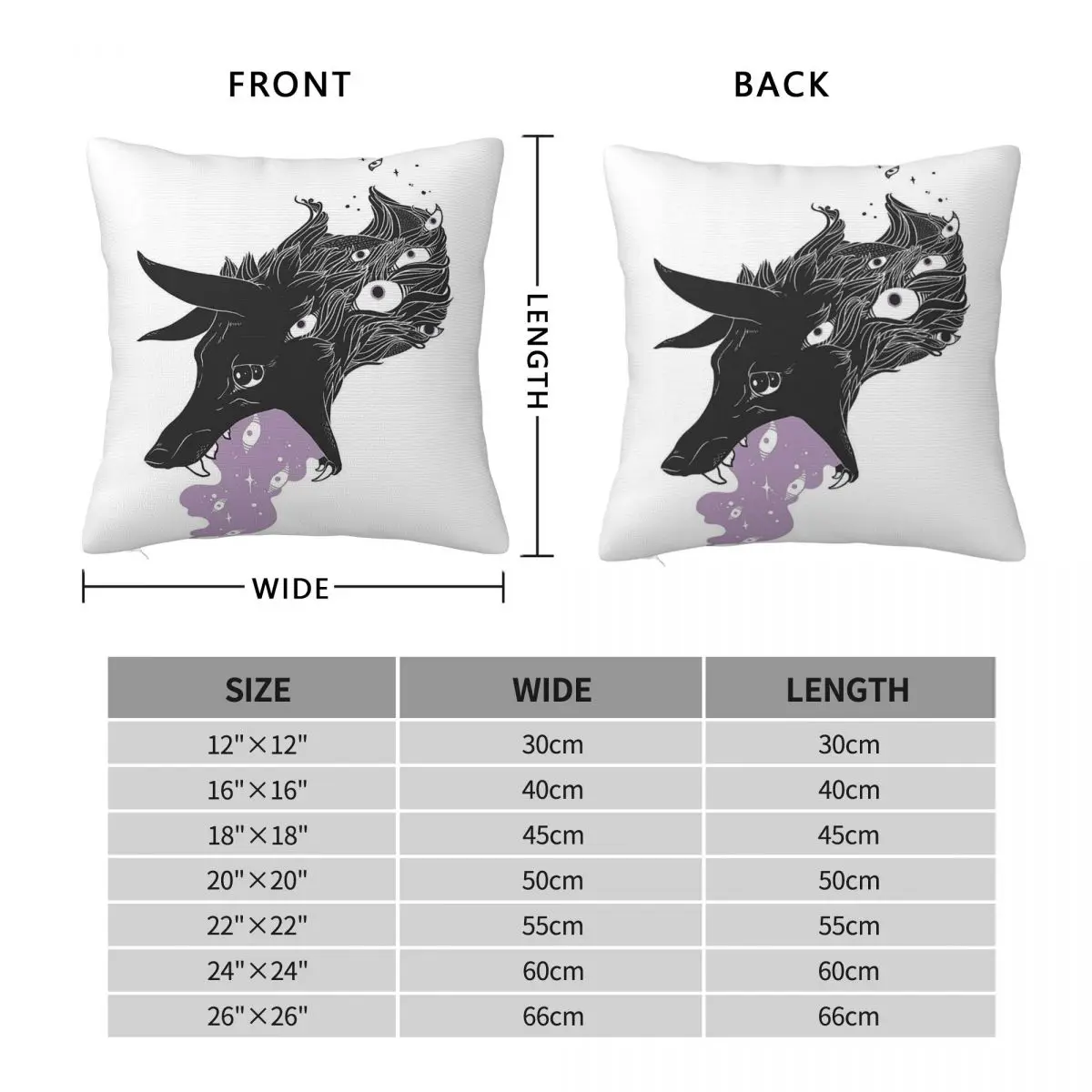 Wolf Creature With Stars Eyes Square Pillowcase Polyester Linen Velvet Creative Zip Decorative Throw Pillow Case Sofa Seater 18