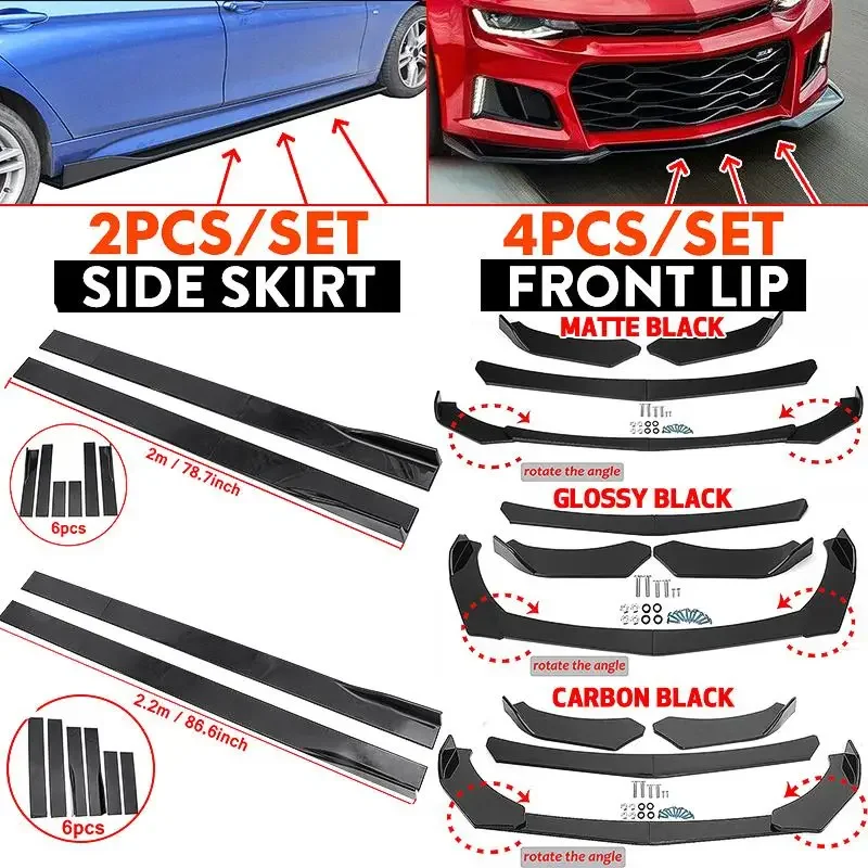 

Car Side Skirt Extension Front Bumper Splitter Lip Mudguard Fender For Audi A3 A4 A6 For Seat For Leon For BMW For VW For Ford