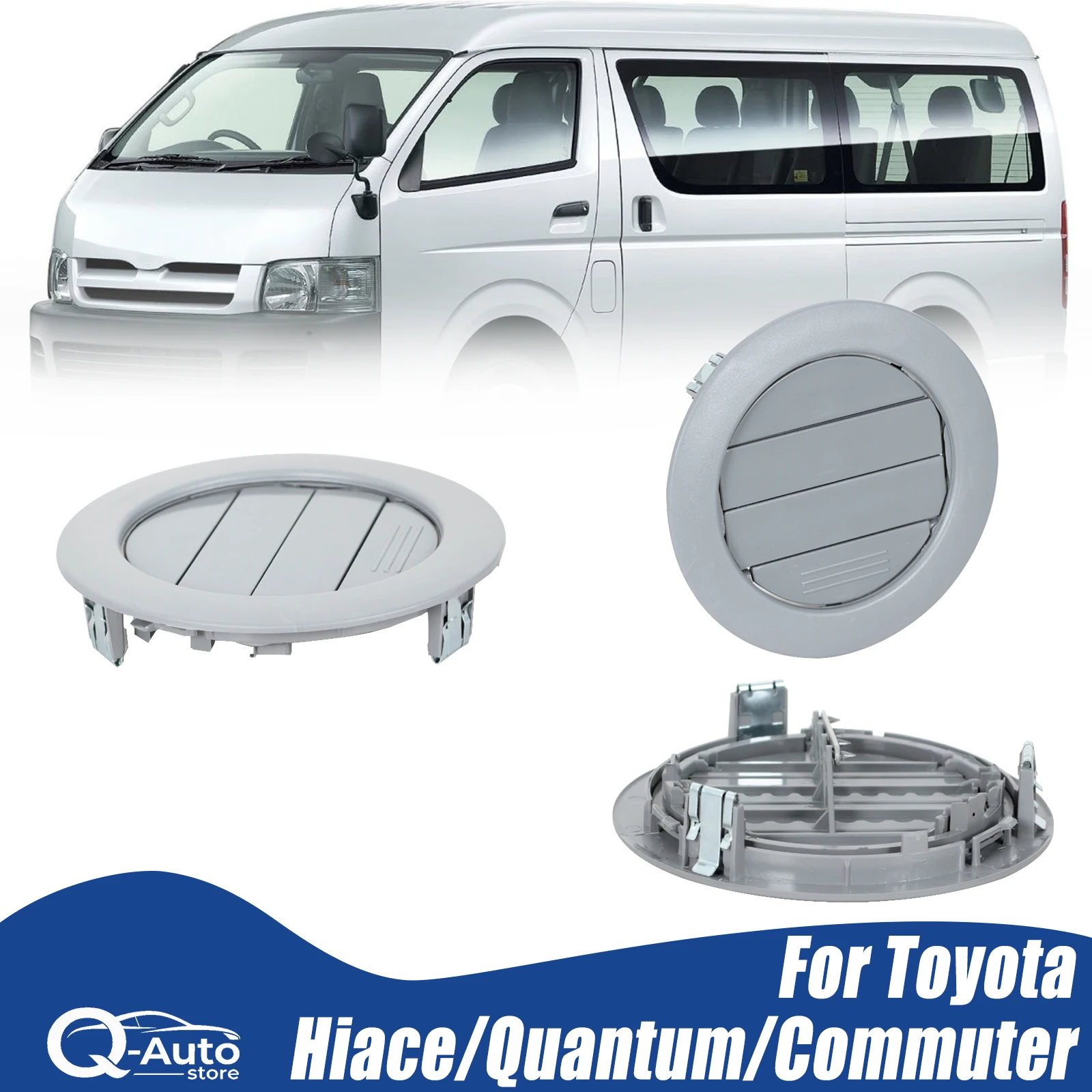 1PCS Rejilla de Ventilación de Aire Acondicionado para Techo Toyota Hiace/Quantum/Commuter, Cubierta de Salida de Aire 63610-26080-B0, Accesorios para Coche