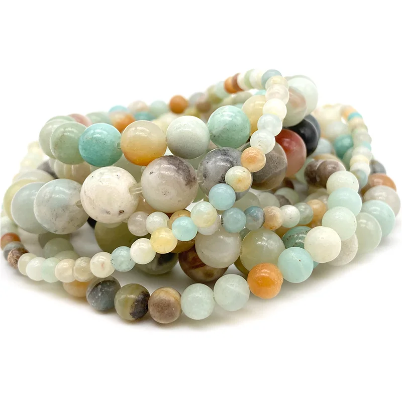 4 6 8 10mm Natural Stone Beads Amazonite Tiger Eye Quartz Agates Round Loose Beads for Jewelry Making DIY Bracelet Necklace