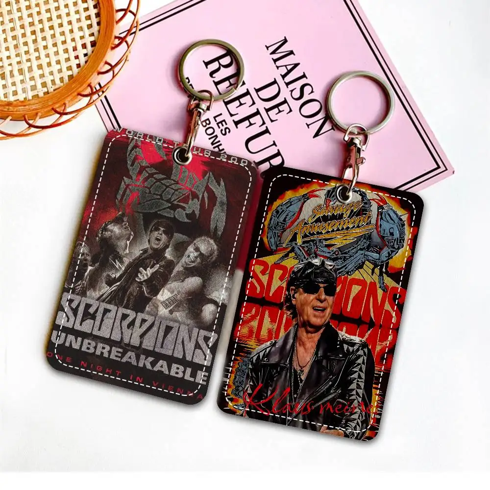 rock band S-Scorpions heavy metal style Access & Meal Card Holder Keychain Credit ID Bank Card Protective Case Keychain Pendant