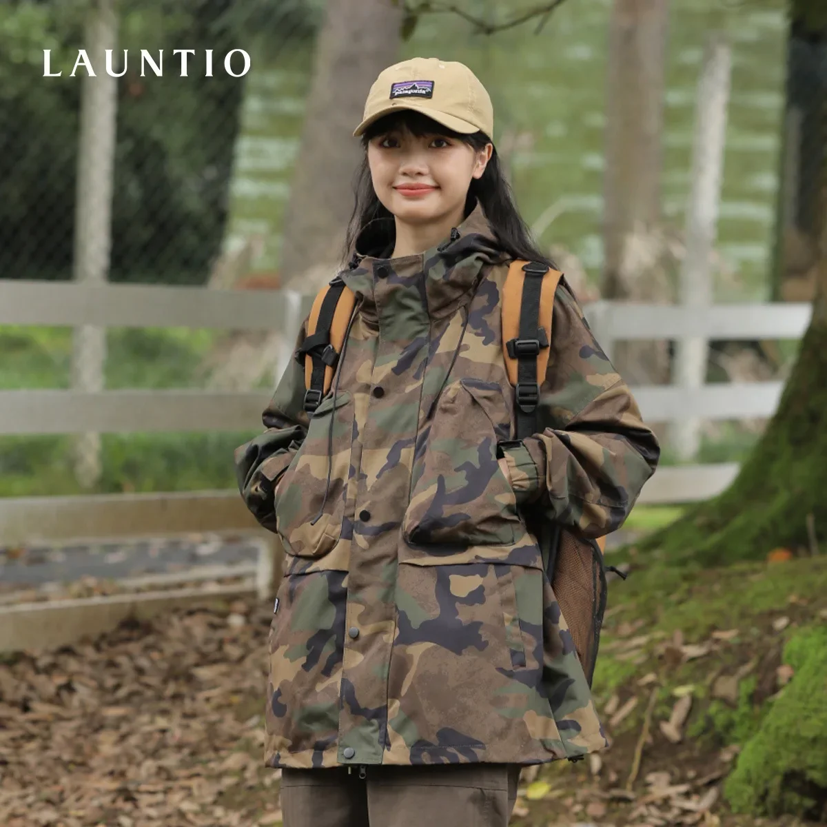 Hooded jacket for men and women the same 2023 fall outdoor camouflage multi-pocket overalls jacket for men