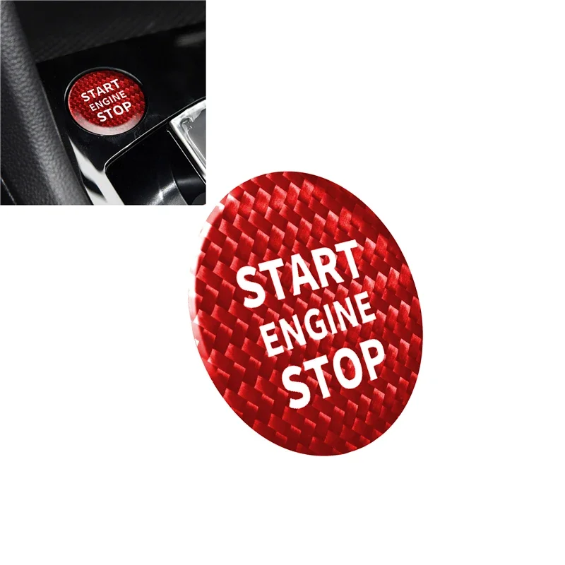 Real Carbon Fiber Car Engine Start Stop Push Button Cover Sticker Decor Parts for VW Tiguan L Lamando Passat Bora