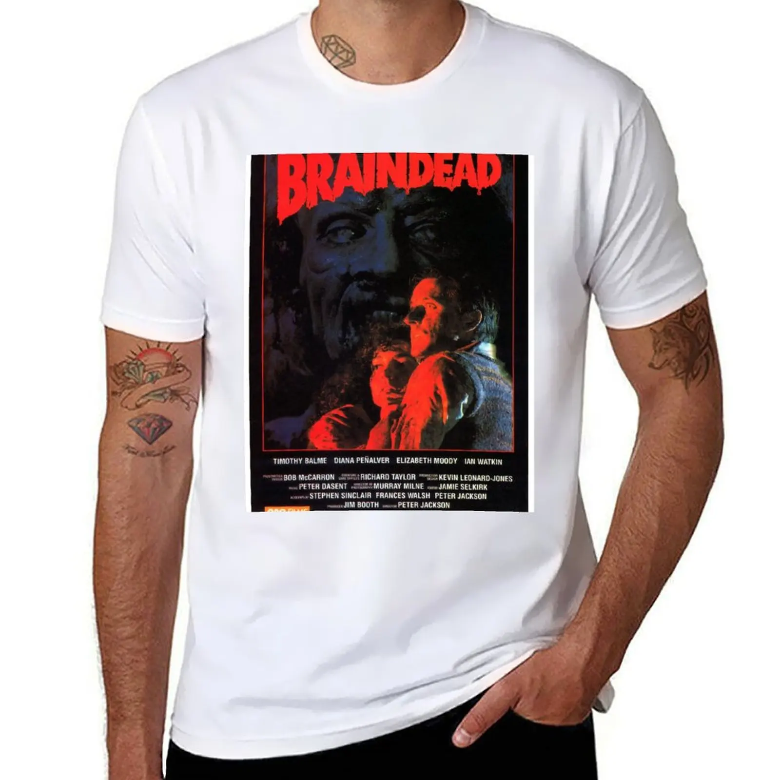 

Футболка BRAINDEAD, хлопковая футболка, мужская однотонная футболка