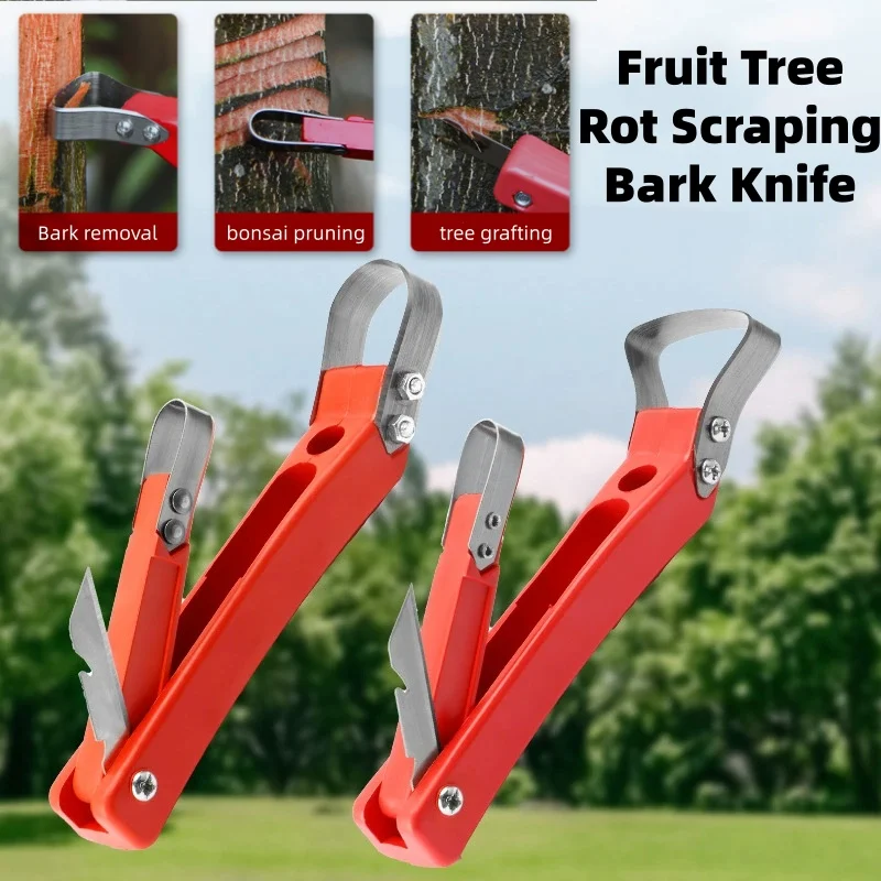 Fruit Tree Rot Scraping Bark Knife Multifunctional Peel Knife Ring Cutting U-shaped Grafting Blade Garden Woodworking Tools