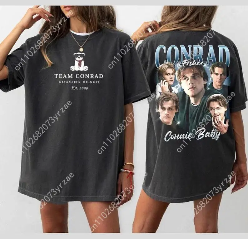 

Team Conrad Bootleg 2 Retro Wash Tshirt Woman High Quality Vintage Tee Cotton Short Sleeves Fashion T-shirt Soft Breathable Tops