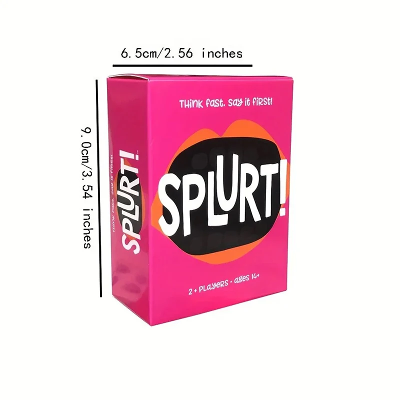 Splurt! Think Fast Say It First! Portable Party Card Game Pink Board Game Christmas Birthday Party Family Party Game Gifts