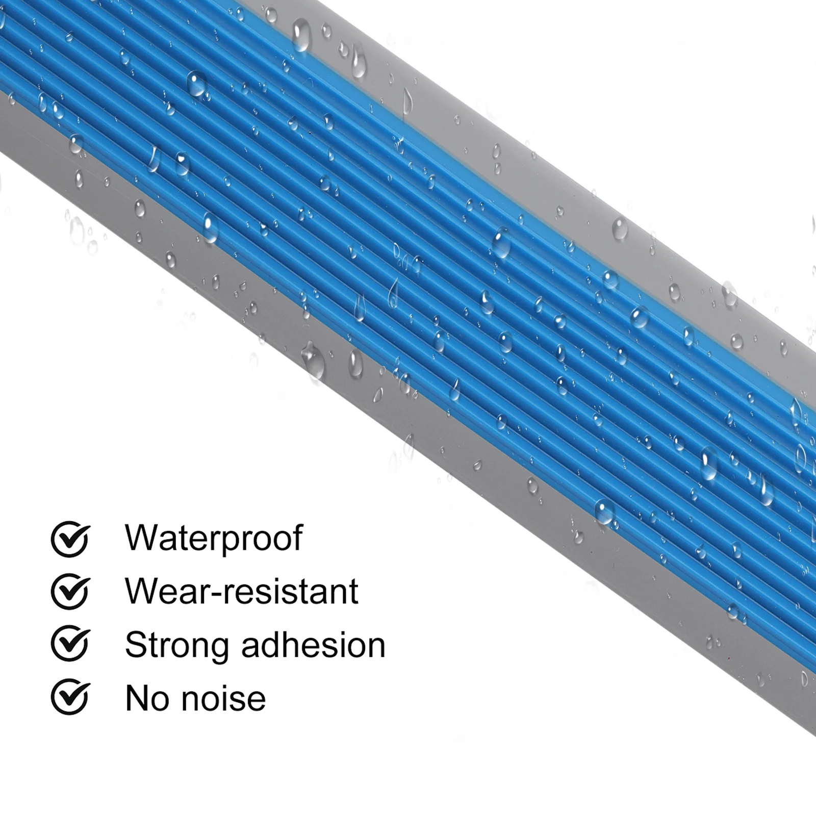 Tira de transición para bordes de escaleras, peldaños antideslizantes, moldura de goma para nariz, protección para niños mayores, sin residuos, nariz de escalera