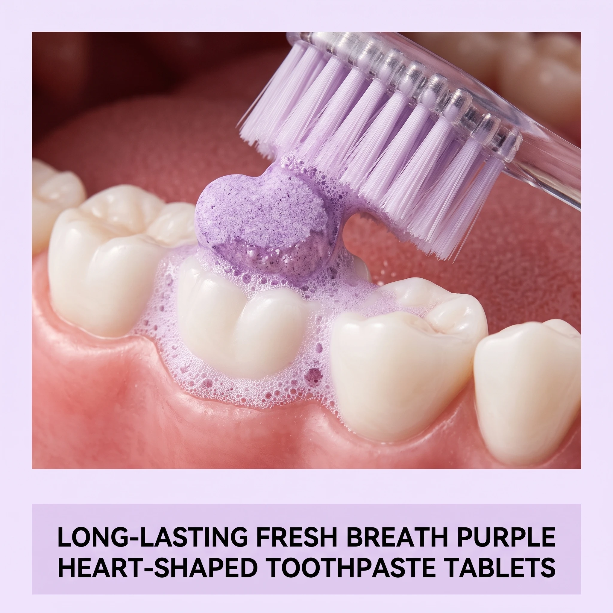 30 Pcs Heart Shaped Toothpaste Tablets Portable Toothpaste Tablets Mint Toothpaste Granules Purple Toothpaste Pellets Oral Care