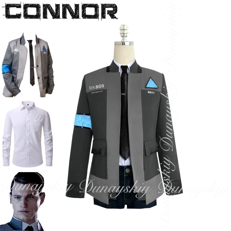 Detroit: Become Human Game Connor One Personaje Un estado del arte Prototipo Android enviado por CyberLife Cosplay traje de juego