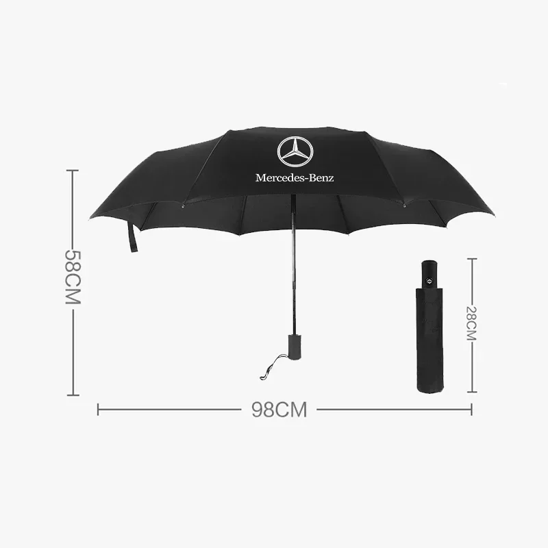 Car Styling Car Portable Folding Automatic Three Folding Umbrella Sunshade For Mercedes Benz C200 C260 W108 W124 W126 W140 W169