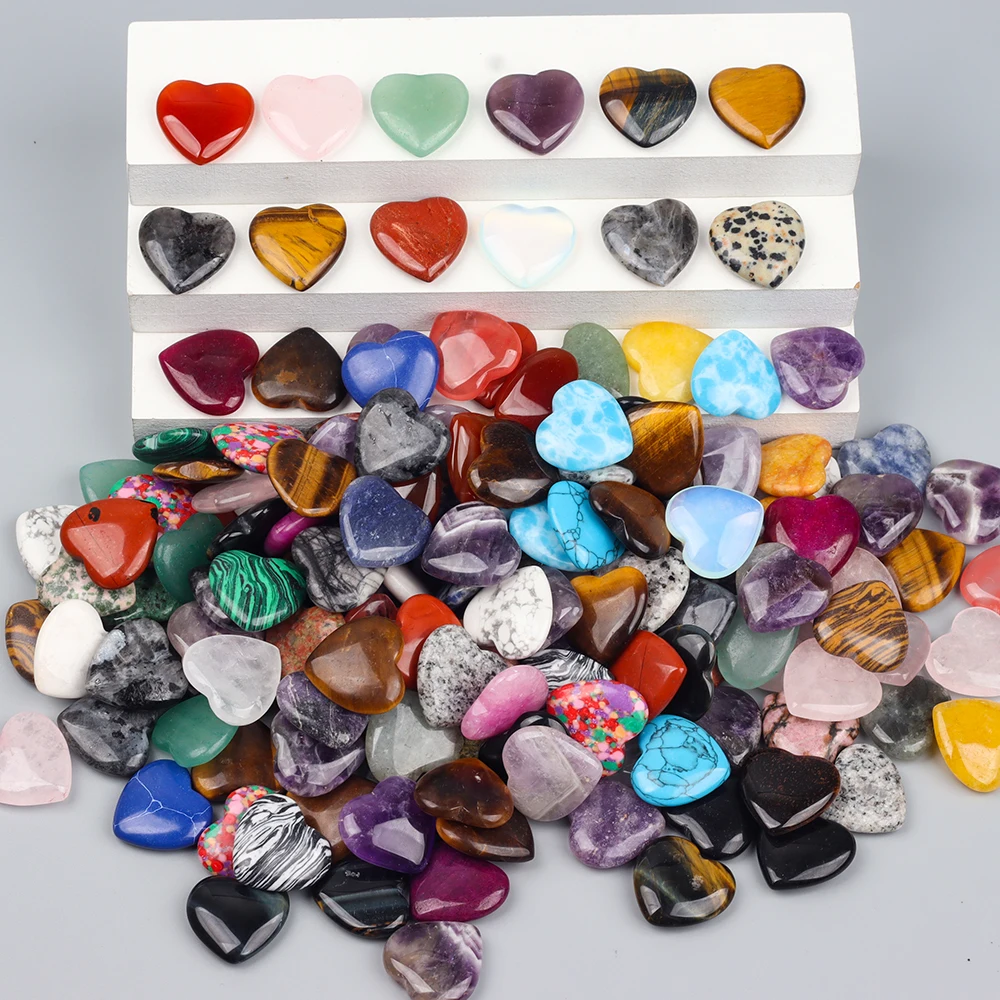 10/20/30/50 pcs Heart Shaped Crystal Gemstone Palm Naturally Polished Love Shaped Stone Spiritual Energy Balance Meditation Gift view 3
