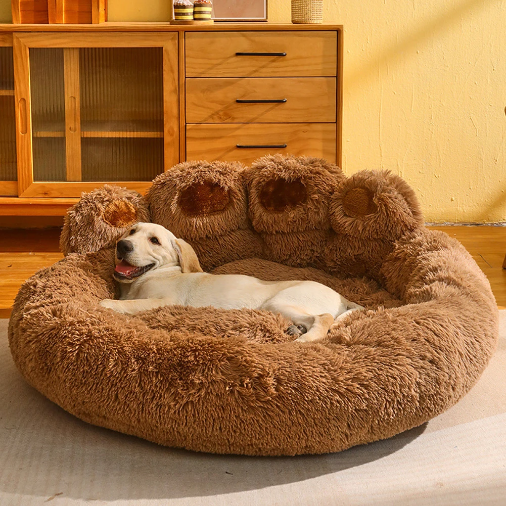 

Lovely Fluffy Round Dogs Cat Bed Comfortable Breathable Pet Bed For Dogs Cat Puppies