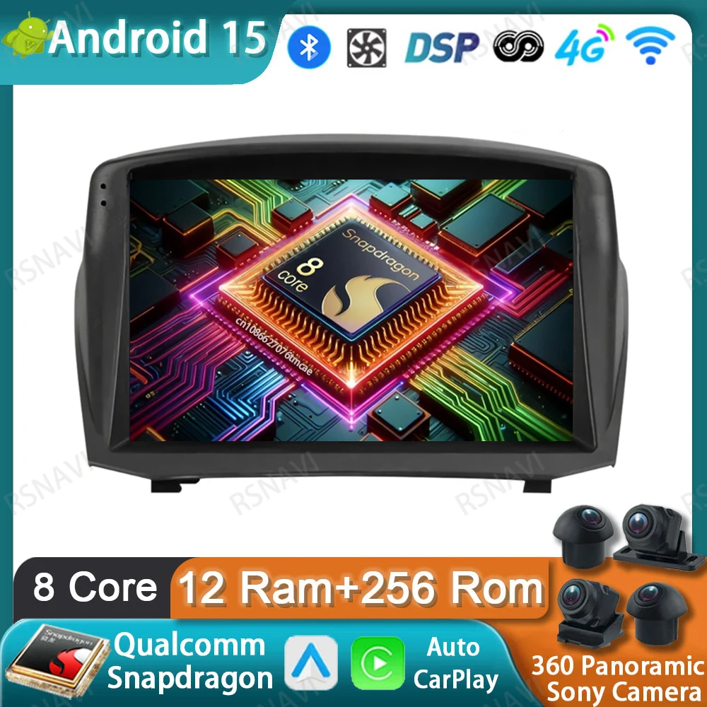 

Car Radio Android 15 For Ford Fiesta Mk 6 2008-2019 GPS DSP Viedo Player 5G WIFI Qualcomm Navigation 4G LTE DVD Head Unit QLED