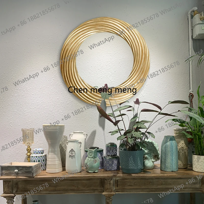 

Hanging Mirror Dressing Mirror Decorative Entrance Mirror Foyer Corridor Balcony Bathroom Wall Hanging European Style