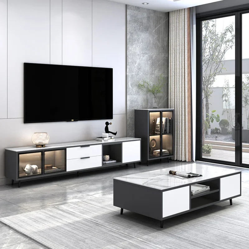 Mesa de centro Rock Board, mueble de TV combinado, mueble lateral para apartamento pequeño, salchicha ahumada, lugar de diccionario en inglés